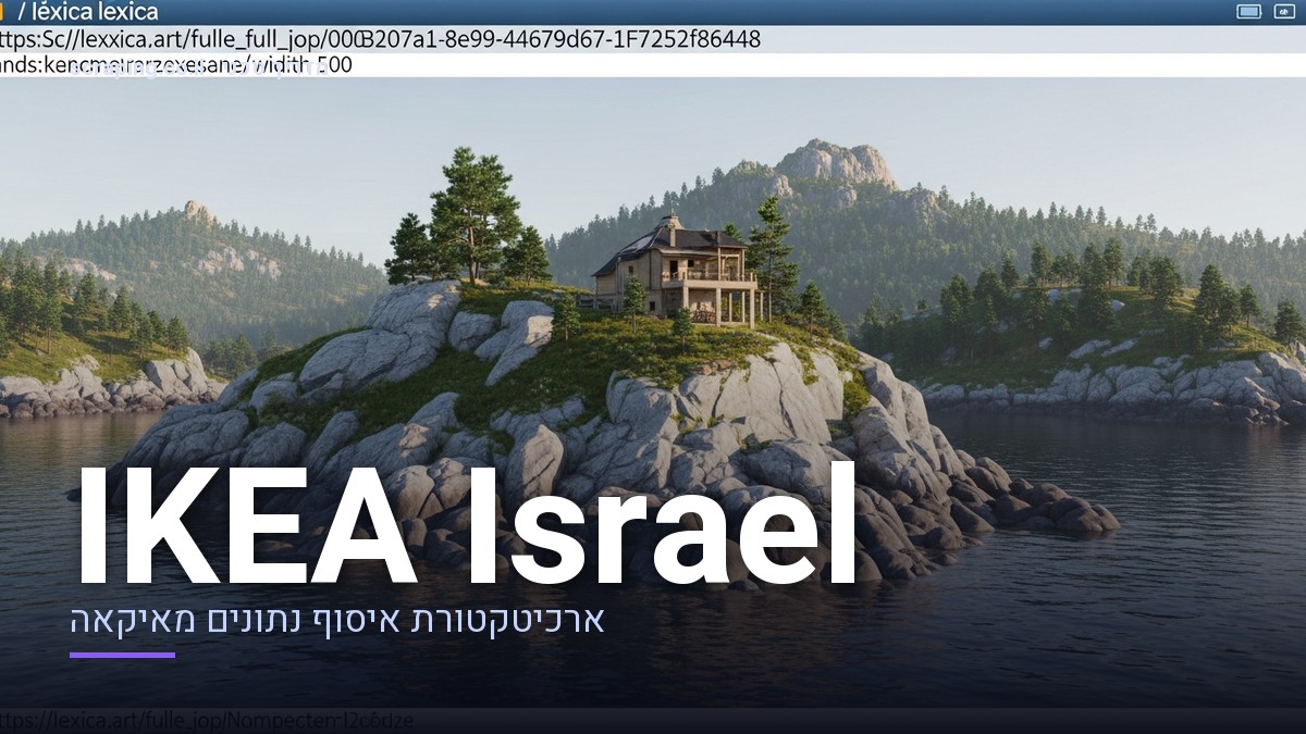 מדריך טכני לתהליך scraping IKEA Israel, כולל איסוף קטלוג ומעקב מלאי. איור טכני המציג תהליך scraping IKEA Israel, עם קווי נתונים הזורמים ממבנה קטלוגי למאגר מידע מרכזי.
